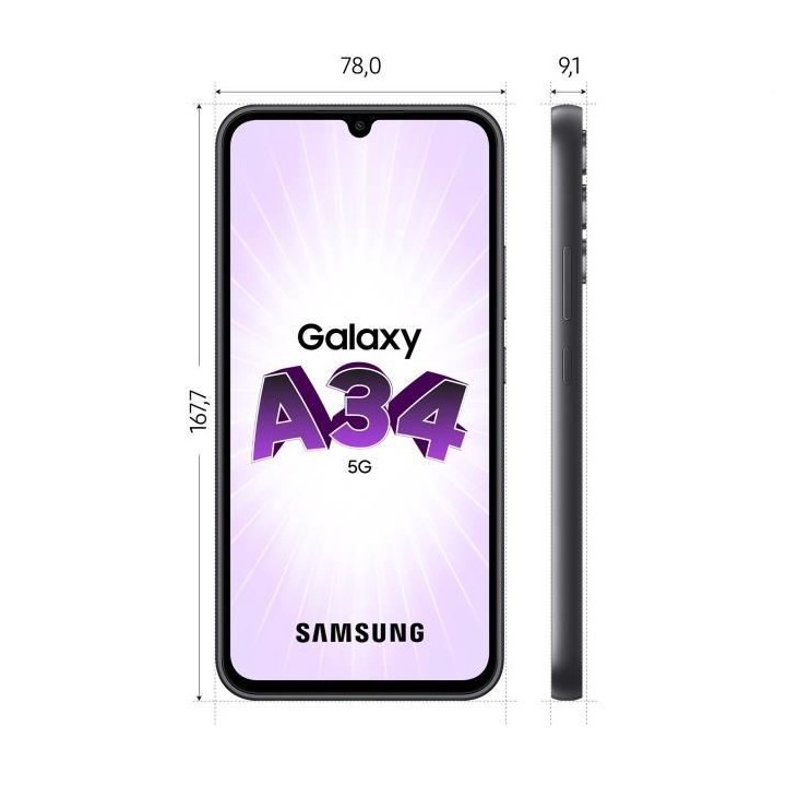 SAMSUNG Galaxy A34 5G Graphite 128 Go