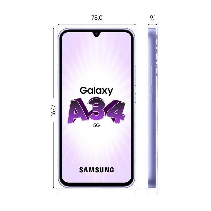 SAMSUNG Galaxy A34 5G Lavande 128 Go