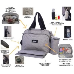 BABY ON BOARD Sac a langer SIMPLY Sushi - gris/noir