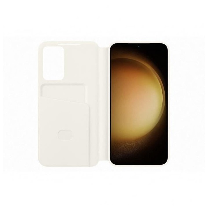 Etui Smart View SAMSUNG avec porte-carte S23+ Creme