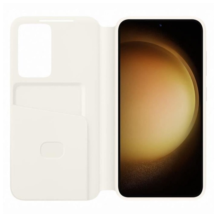 Etui Smart View SAMSUNG avec porte-carte S23 Creme