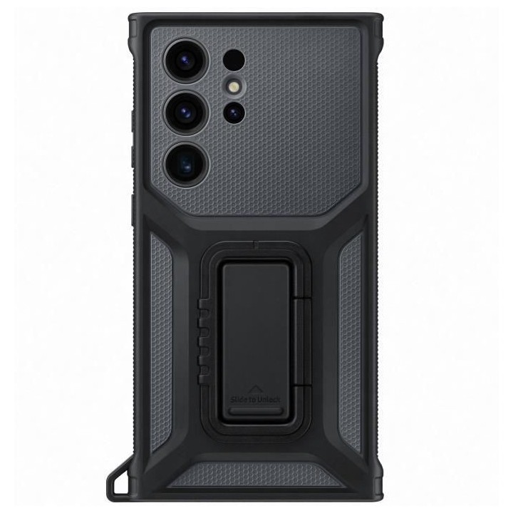 Coque Renforcée SAMSUNG avec support amovible S23 Ultra Gris Foncé