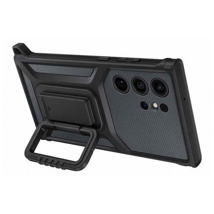 Coque Renforcée SAMSUNG avec support amovible S23 Ultra Gris Foncé