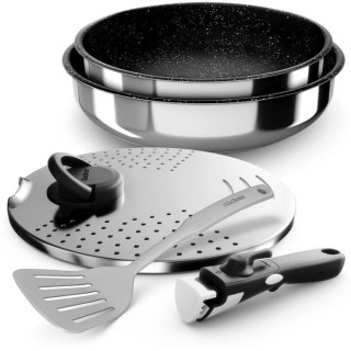 BACKEN 391505 - Set de Poeles - Inox - 5 Pieces - Tous Feux dont Induc
