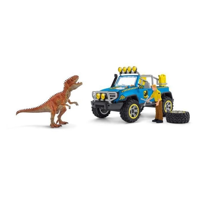 Schleich - Voiture tout-terrain avec avant-poste Dino - 41464
