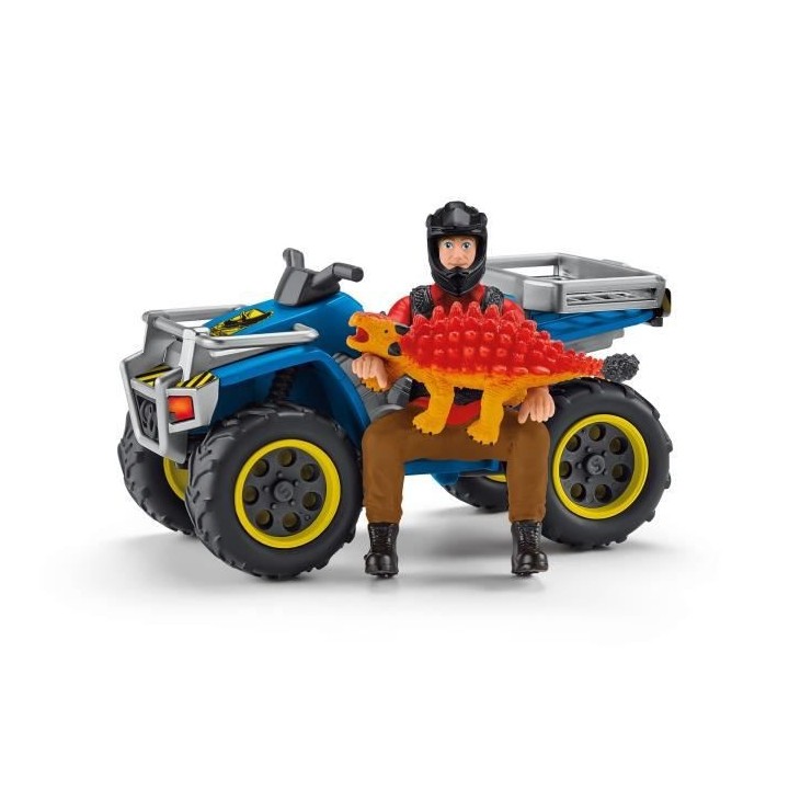 Schleich - Fuite sur quad face au vélociraptor - 41466
