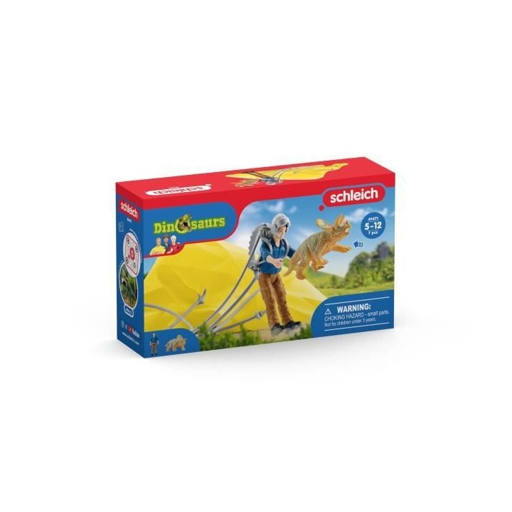 SCHLEICH - Sauvetage en parachute - 41471 - Gamme Dinosaurs