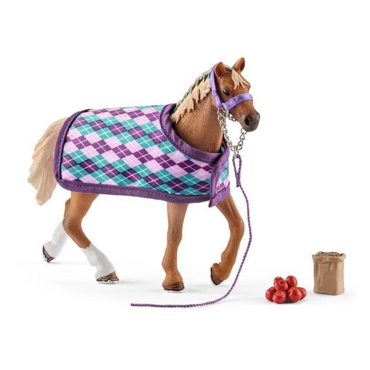 Schleich - Pur-sang anglais avec couverture - 42360