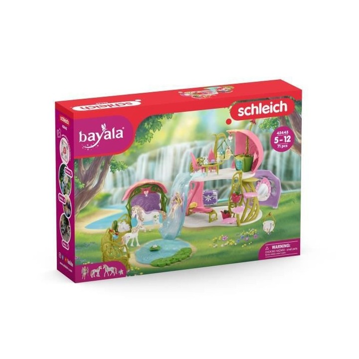 Schleich - Maison-fleur pailletée avec licornes, lac et écurie - 424