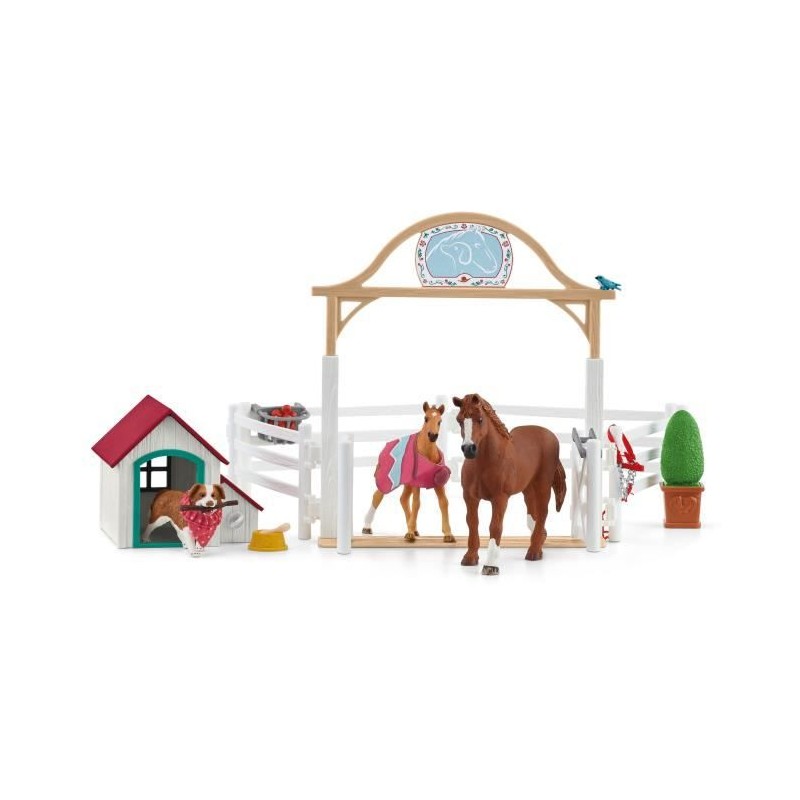 Schleich - Horse Club chevaux invités d'Hannah avec chienne Ruby - 42458