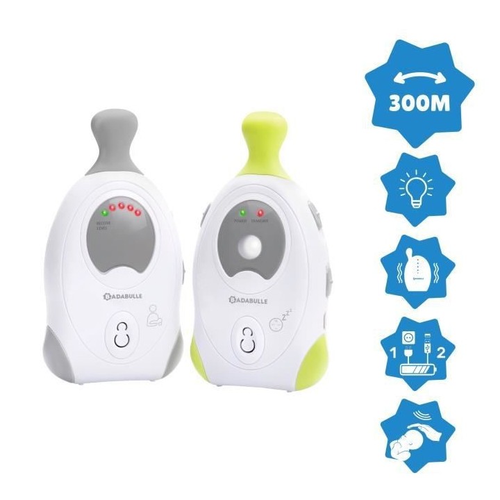 BADABULLE Baby Online 300m+ Babyphone Audio avec Veilleuse