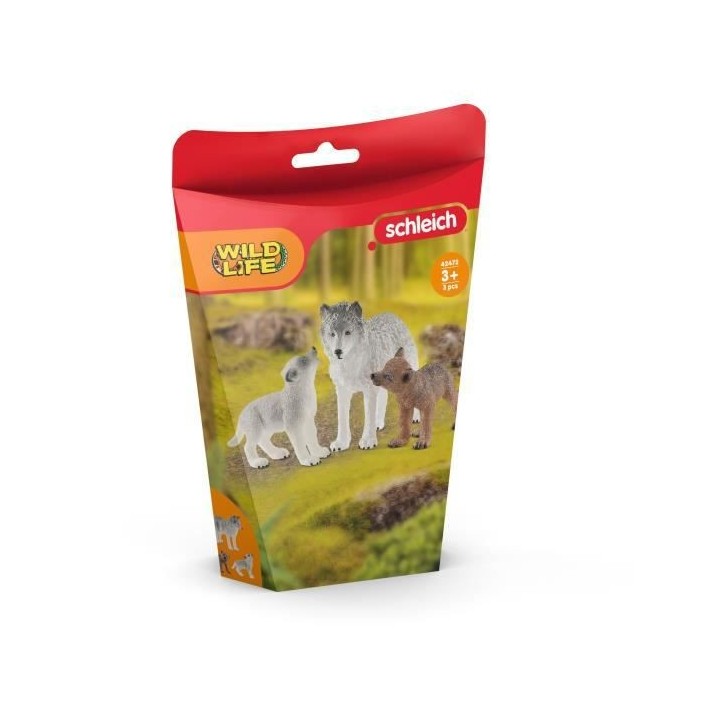 Schleich - Maman loup avec louveteaux - 42472