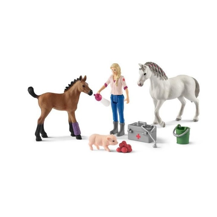 Schleich - Visite du vétérinaire pour la jument et le poulain - 4248