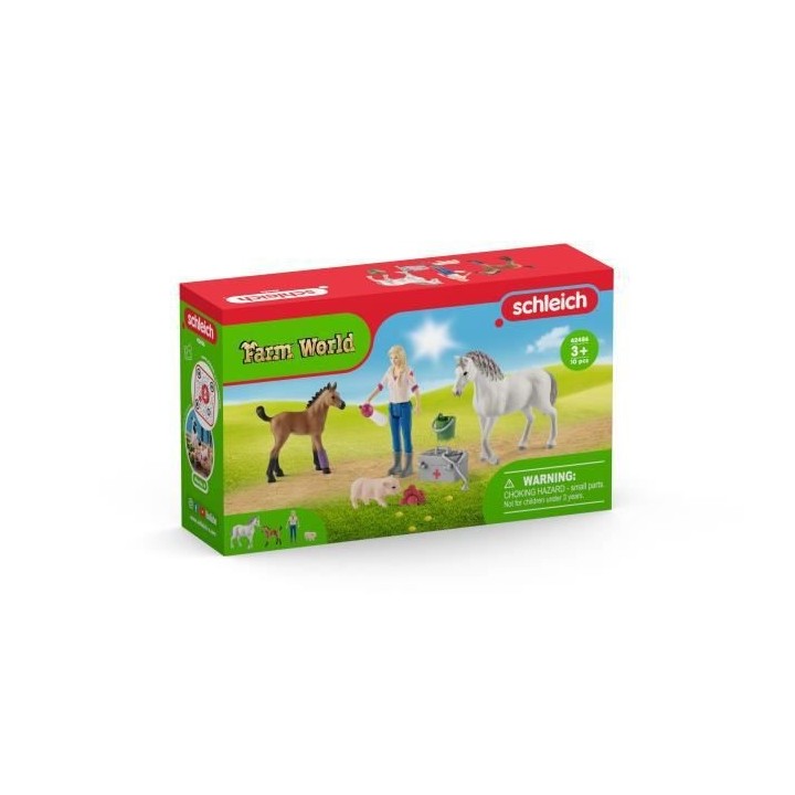 Schleich - Visite du vétérinaire pour la jument et le poulain - 4248