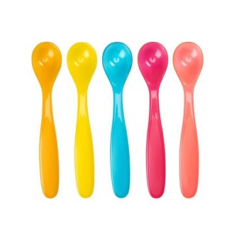 BADABULLE Lot de 5 Cuilleres souples ergonomiques Funcolors, des 6 moi