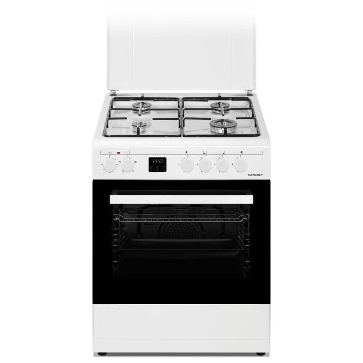 Cuisiniere gaz vintage SCHNEIDER - SCG6MFCW - 4 feux - 89.2 CM - Blanc