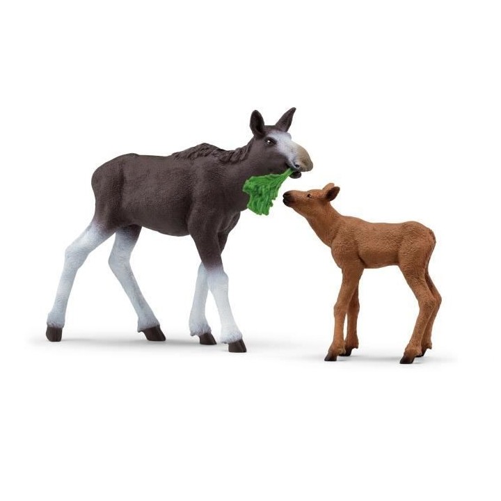 SCHLEICH - Élan Femelle avec Veau - 42603 - Gamme : Wild Life