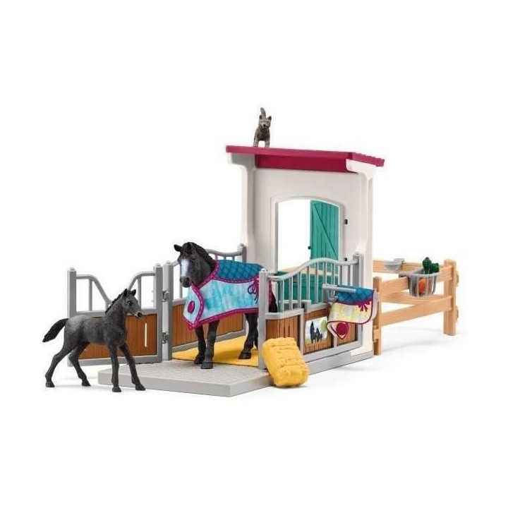 SCHLEICH - Box pour cheval avec Jument et Poulain - 42611 - Gamme : Ho