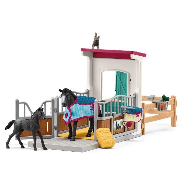 SCHLEICH - Box pour cheval avec Jument et Poulain - 42611 - Gamme : Ho