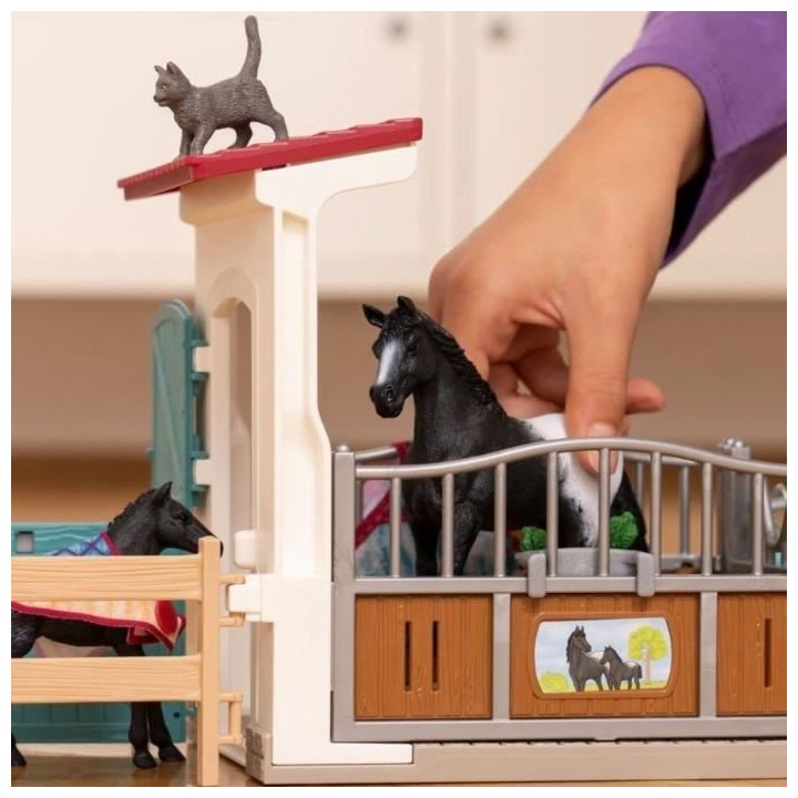 SCHLEICH - Box pour cheval avec Jument et Poulain - 42611 - Gamme : Ho