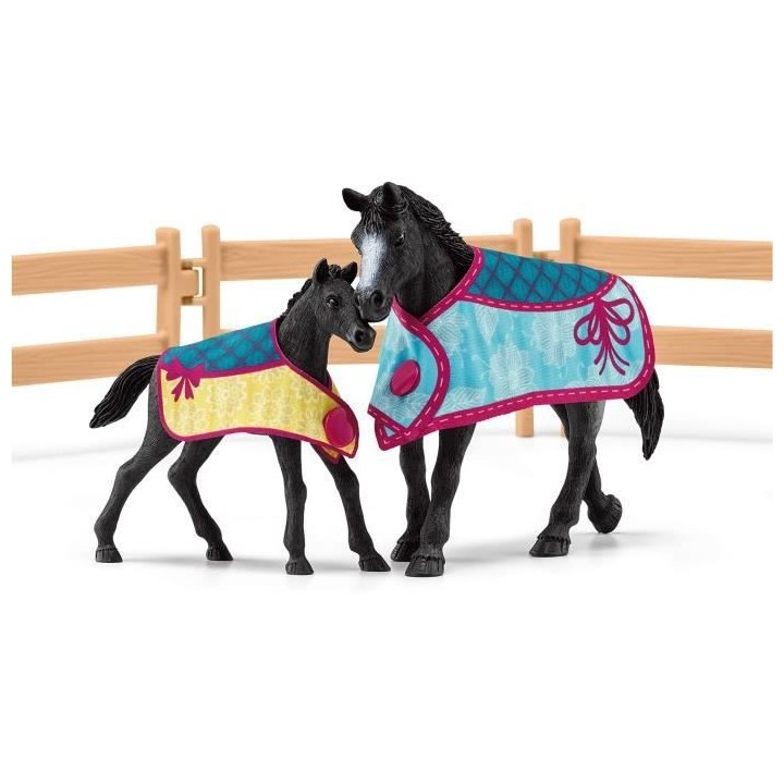 SCHLEICH - Box pour cheval avec Jument et Poulain - 42611 - Gamme : Ho