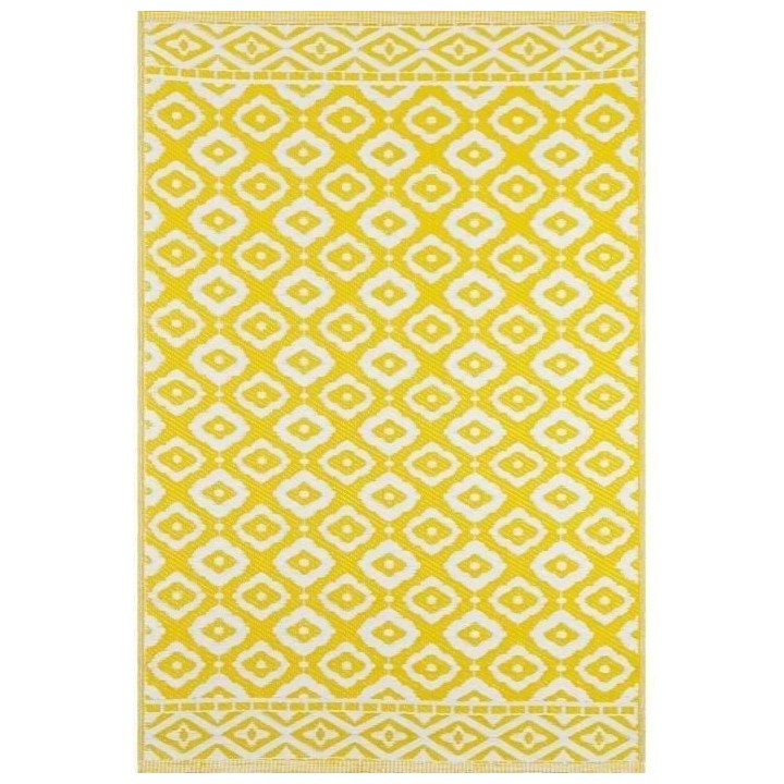 Tapis Tropique réversible - Scoobi 112 - Jaune - 100% polypropylene -