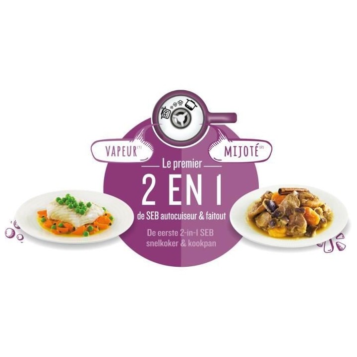 SEB P4705104 ClipsoMinut' Duo 5L Cocotte-minute, Faitout, Revetement