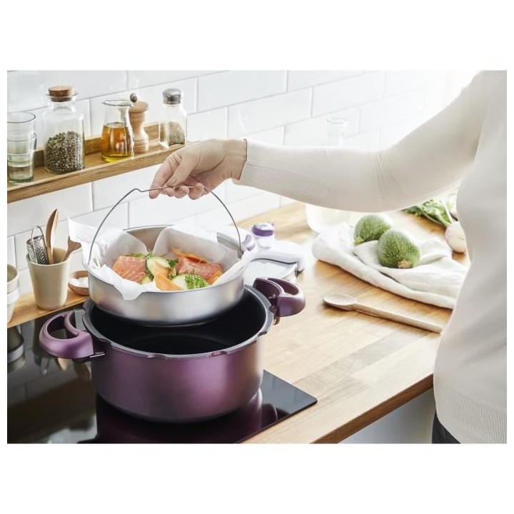 SEB P4705104 ClipsoMinut' Duo 5L Cocotte-minute, Faitout, Revetement