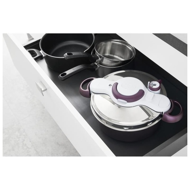 SEB P4705104 ClipsoMinut' Duo 5L Cocotte-minute, Faitout, Revetement