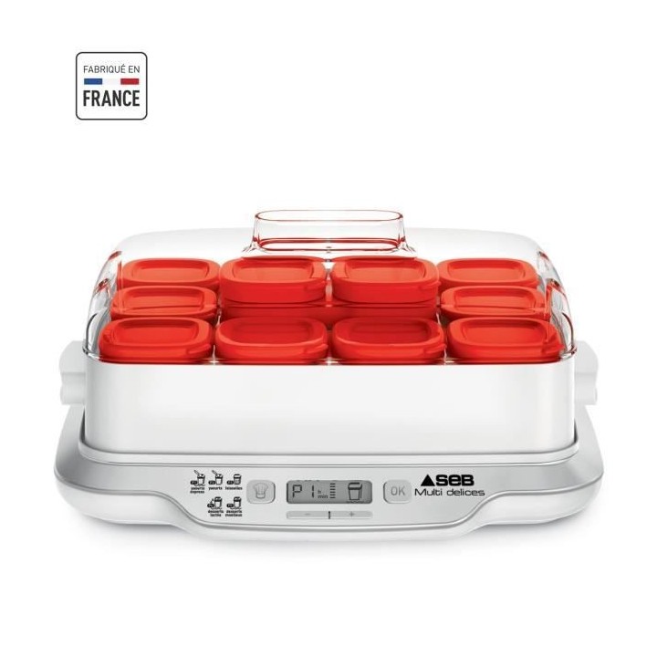 SEB Yaourtiere 6 pots 140 ml, Yaourts et desserts maison, 5 programmes