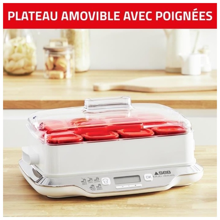 SEB Yaourtiere 6 pots 140 ml, Yaourts et desserts maison, 5 programmes