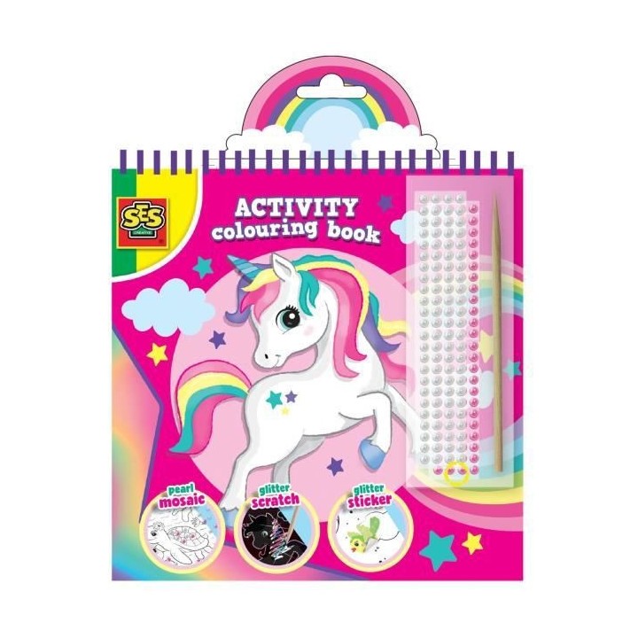 Cahier d'activités de coloriage a paillettes 3 en 1