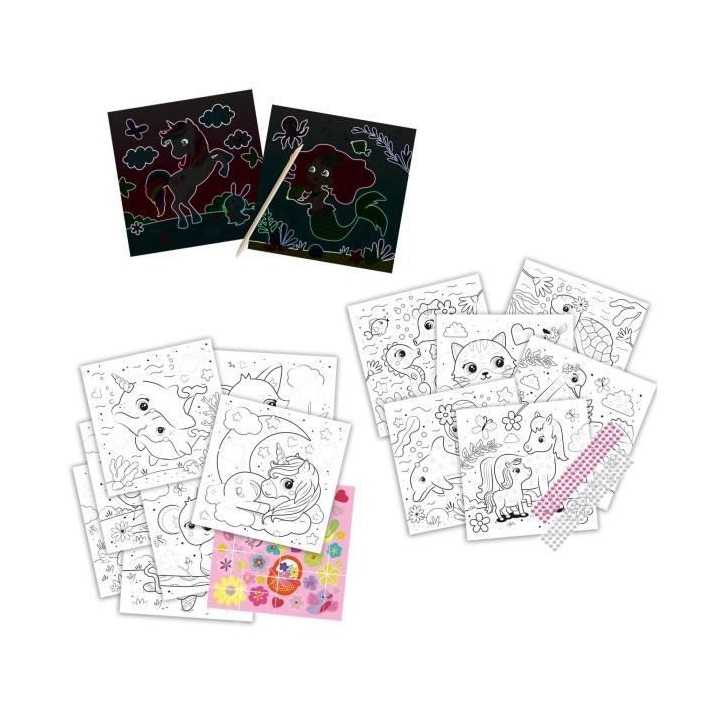 Cahier d'activités de coloriage a paillettes 3 en 1