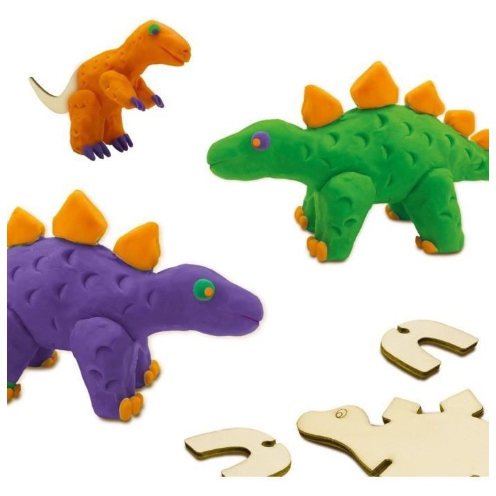 Pâte a modeler - Squelettes de dinosaures en bois