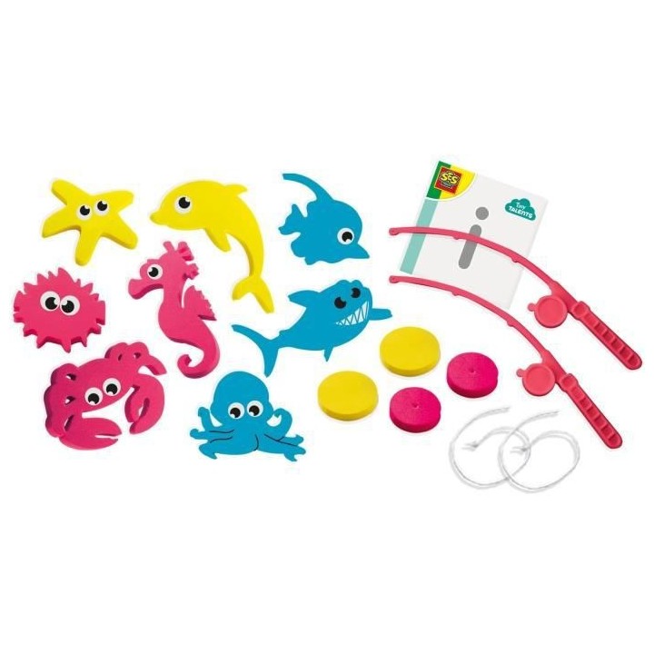 Peche dans l'eau - SES CREATIVE - 2 baguettes et 8 créatures - A part