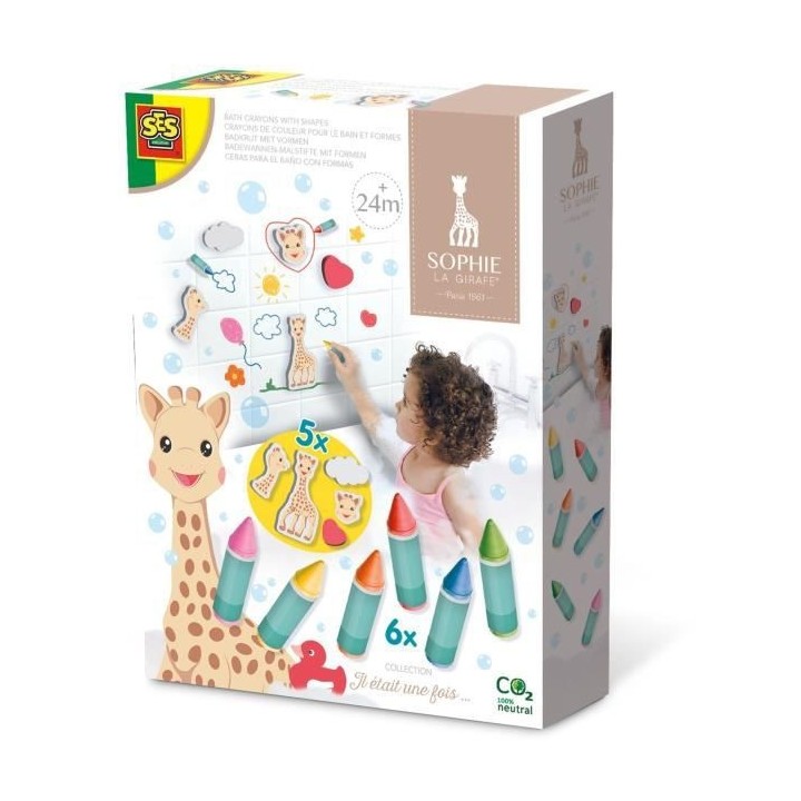 Sophie la girafe - Crayons de couleur pour le bain et formes