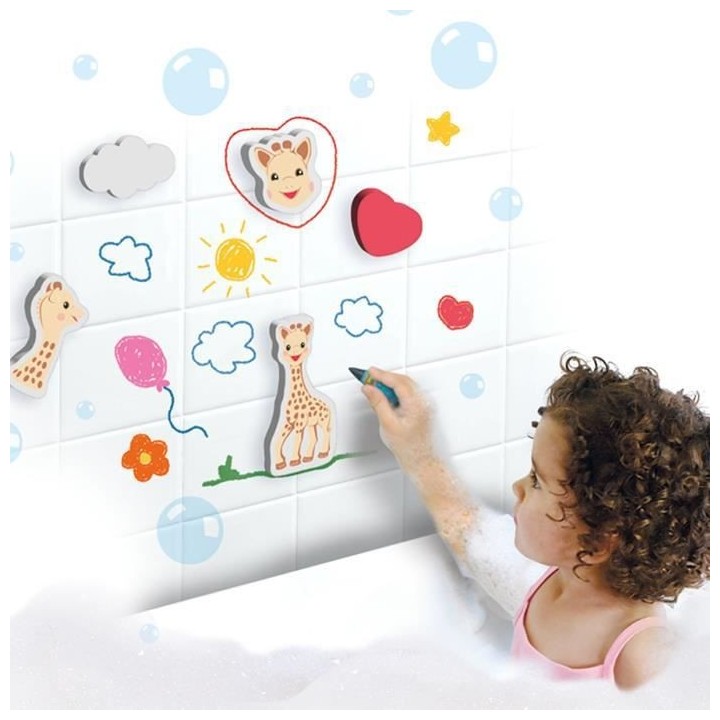 Sophie la girafe - Crayons de couleur pour le bain et formes