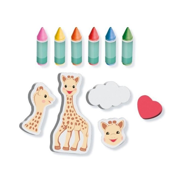 Sophie la girafe - Crayons de couleur pour le bain et formes