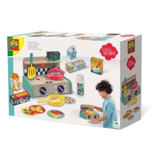 Kit de jeu de cuisine SES CREATIVE - Cuisine en bois, poele, casserole