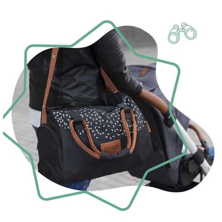 Badabulle Sac a langer Pocketstyle - Capacité 10L - Portage boudoulie