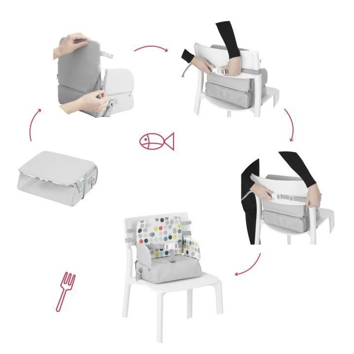 BADABULLE Rehausseur de Chaise Enfant Sunday Pop