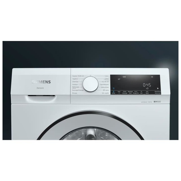 Lave-linge hublot SIEMENS WG42G101FR iQ500 - 9 kg - Induction - L59,8c