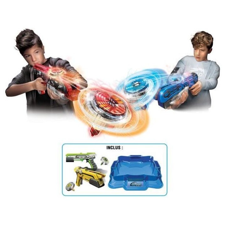 SPINNER MAD by Silverlit - Pack Deluxe : 2 Blaster + 2 toupies LED + 1