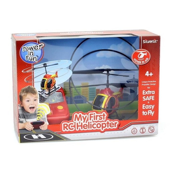 TOOKO - Hélicoptere télécommandé Pompier - des 4 ans - Rouge