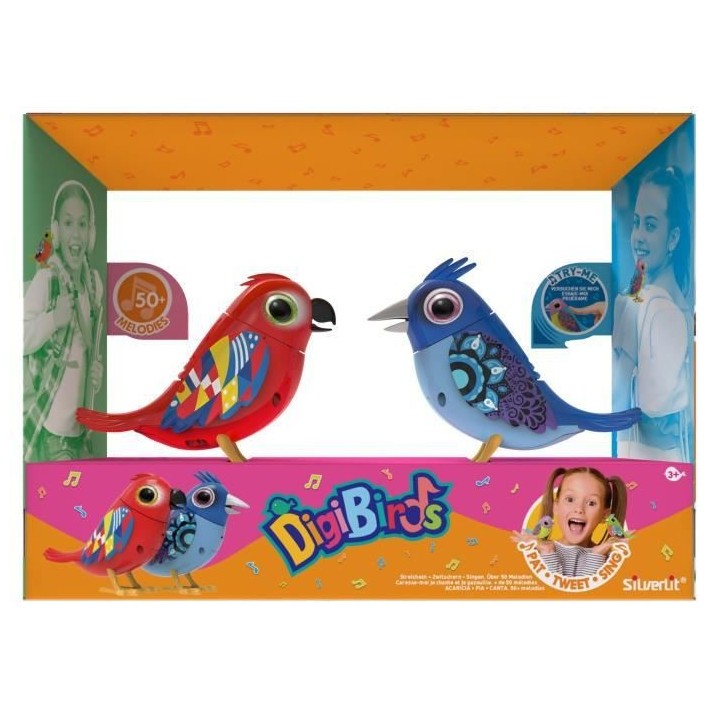 Personnage miniature - DIGIBIRDS - Pack de 2 oiseaux intéractifs colo