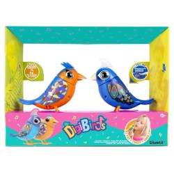 Personnage miniature - DIGIBIRDS - Pack de 2 oiseaux intéractifs colorés - 60 chansons - Piles incluses. A partir de 3 ans