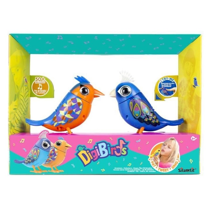 Personnage miniature - DIGIBIRDS - Pack de 2 oiseaux intéractifs colo