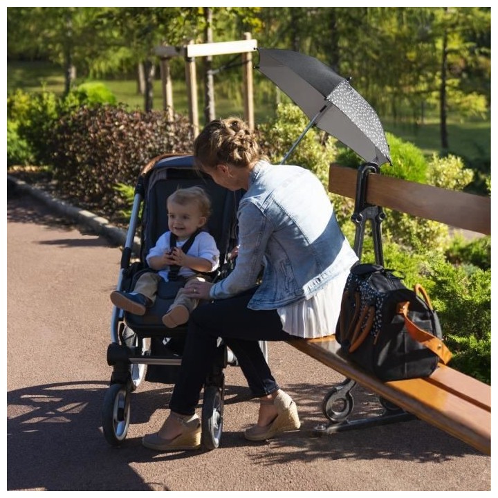 BADABULLE Ombrelle Universelle Noire Anti UV 50+ pour Poussette