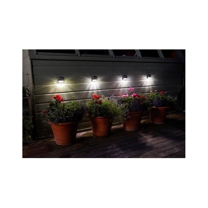 Spot solaire Mural SMART GARDEN - Pack de 4 - 3 lumens