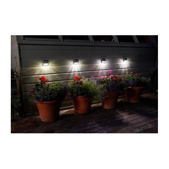 Spot solaire Mural SMART GARDEN - Pack de 4 - 3 lumens
